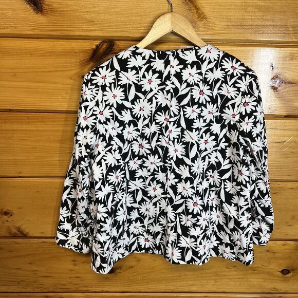 Appleseed’s Floral Cardigan Womens 14 Petite Textured Button Front Jacket - Picture 4 of 4